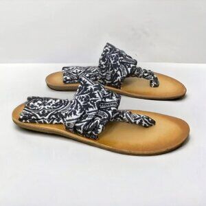 Dirty Laundry Tribal Print Stretchy Slingback Sarong Thong Sandals, Size 8